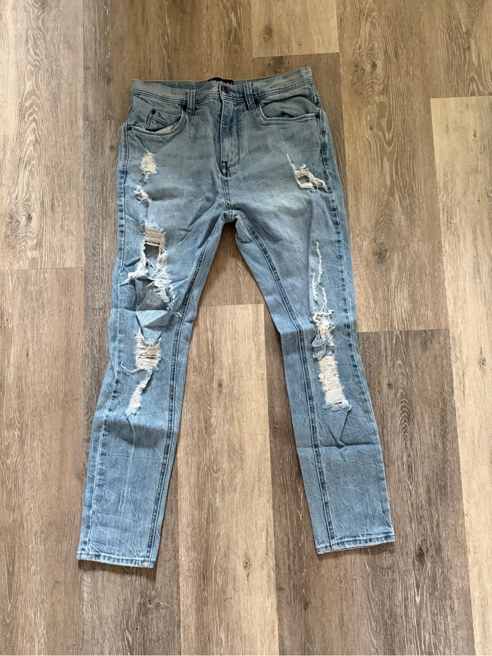 Empyre Light Blue Distressed Men’s Jeans - Classic Ripped